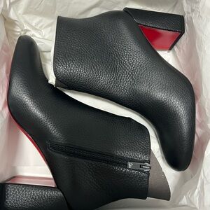 Christian Louboutin Black Ankle Boots with Signature Red Soles
